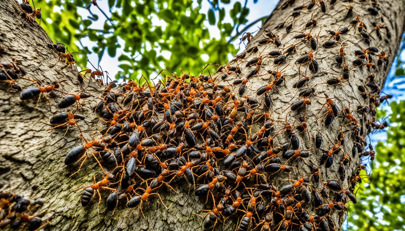 ants on trees