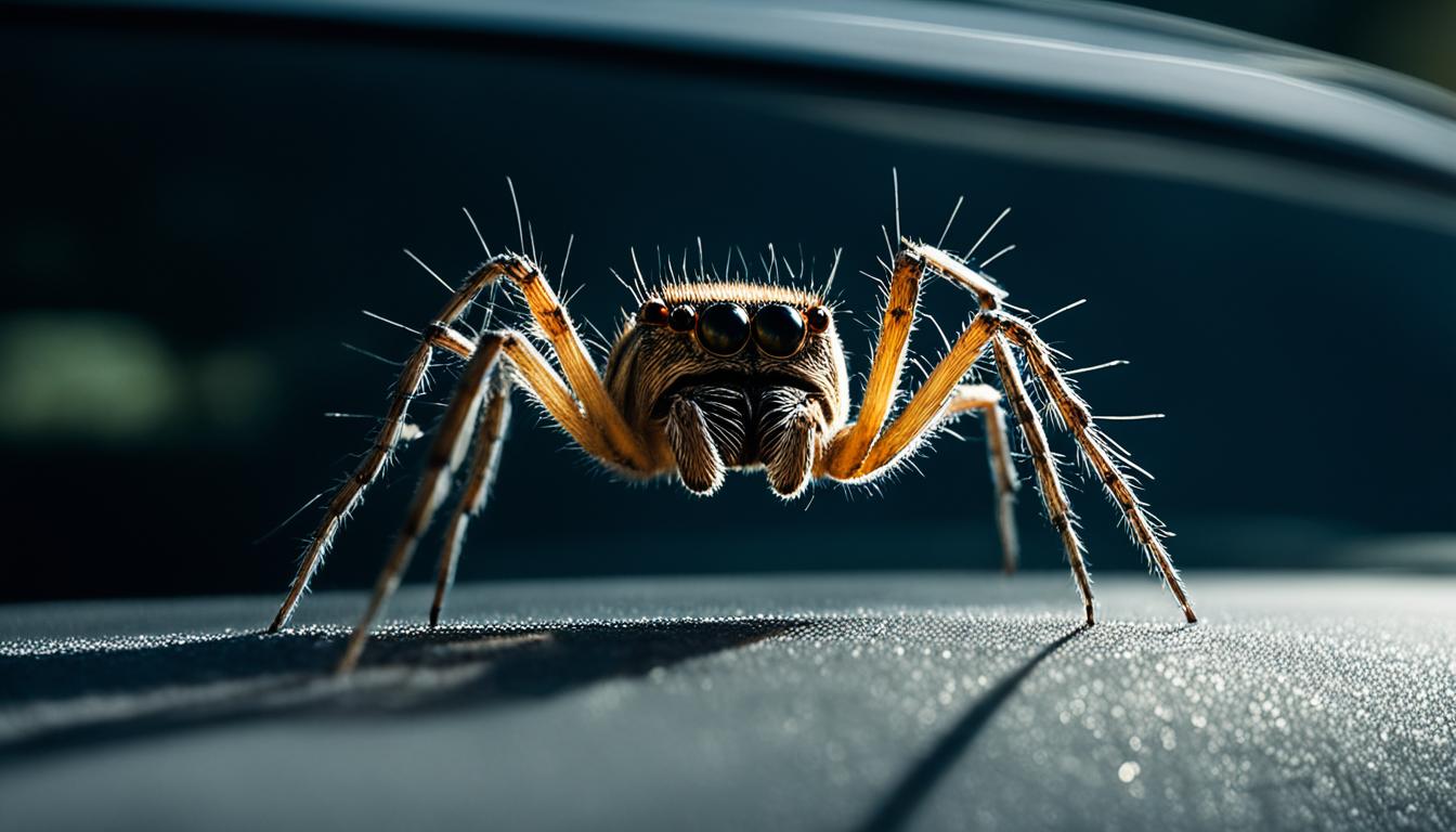 spider in car